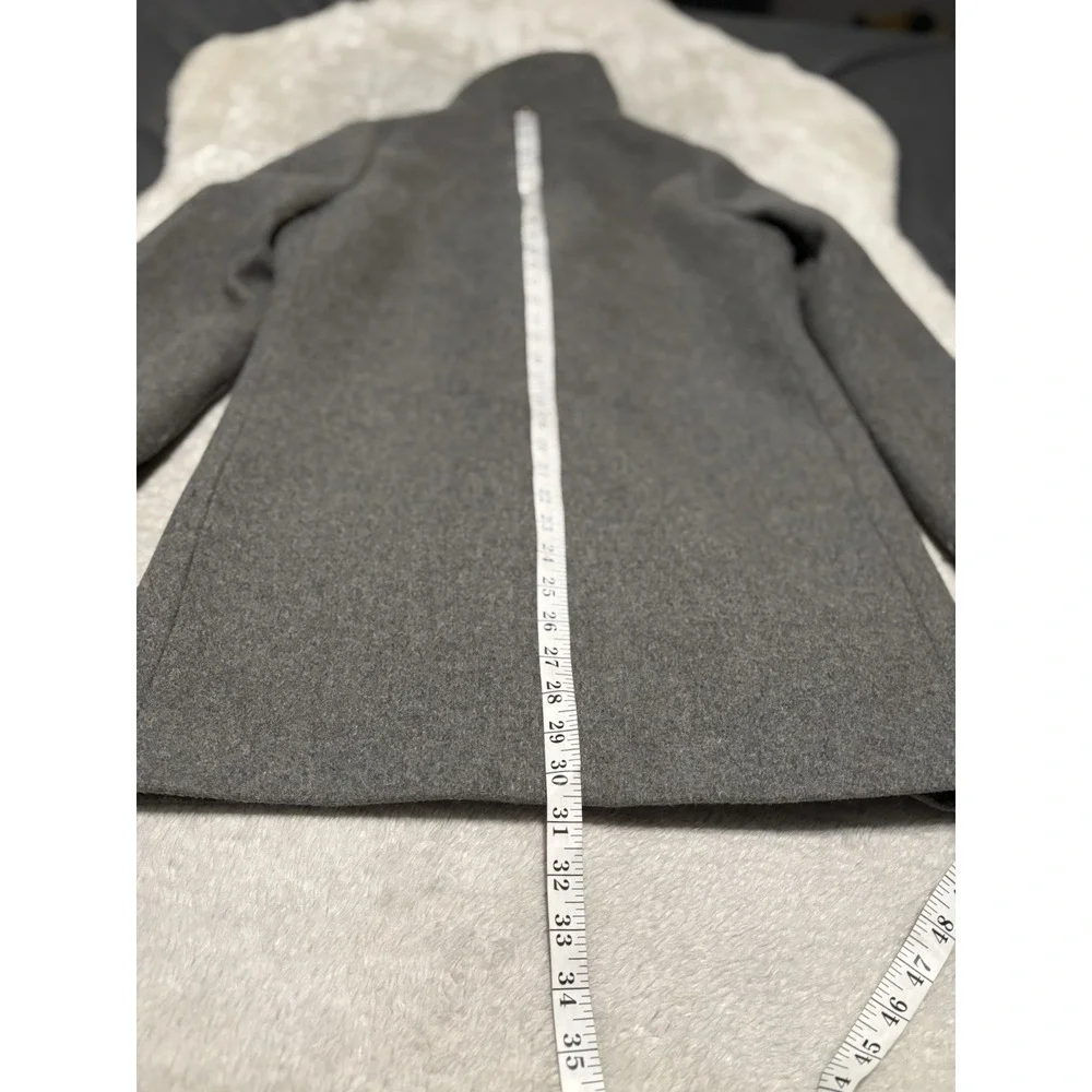J Crew Mercantile Coat‎ Womens 4 Gray Wool Blend Funnel Neck Jacket Style J6140 - Picture 5 of 9